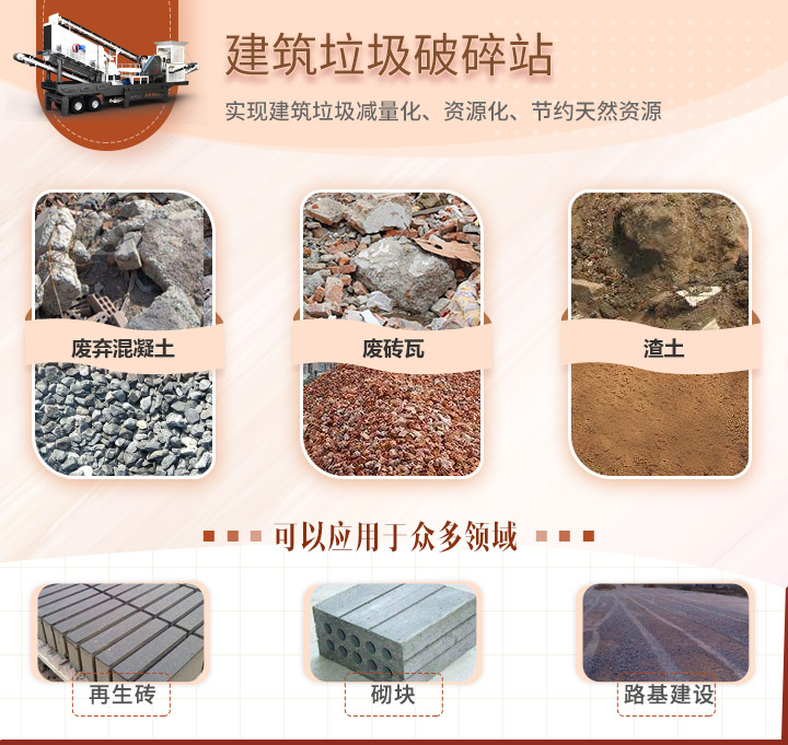 建筑垃圾移動破碎機應用領域 建筑垃圾移動破碎機應用領域